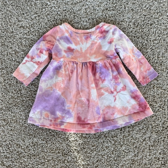 Old Navy Baby Girl Purple Tie-Dye Long-Sleeve Dress Spring dress Size 0-3 months - Picture 6 of 6